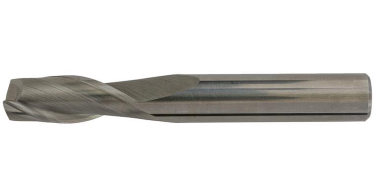 Solid carb. square end mill cyl./6535 HA short 2 cut. edges C-cut P20-K40 6 mm