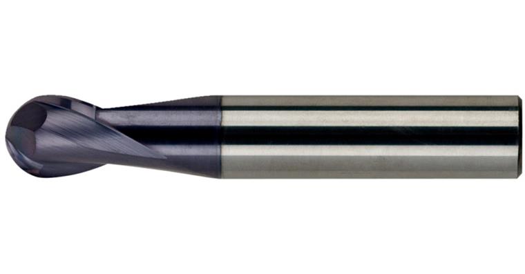 VHM-Radiusfräser TiAlN 30° kurz HA-Schaft Z=2 Ø 8mm