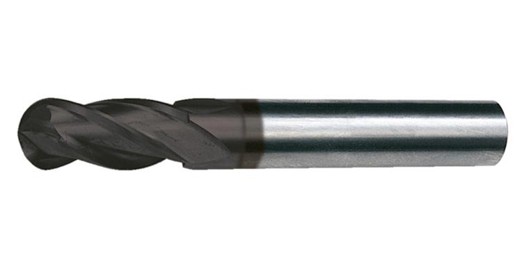 VHM-Radiusfräser TiAlN 30° kurz HA-Schaft Z=4 Ø 4mm