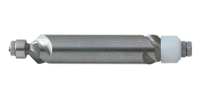 VHM-Formfräser Typ 3 mitdrehendem Anlaufzapfen Ø2,5 mm DxL 6x34 SPW 30° TA-bes.
