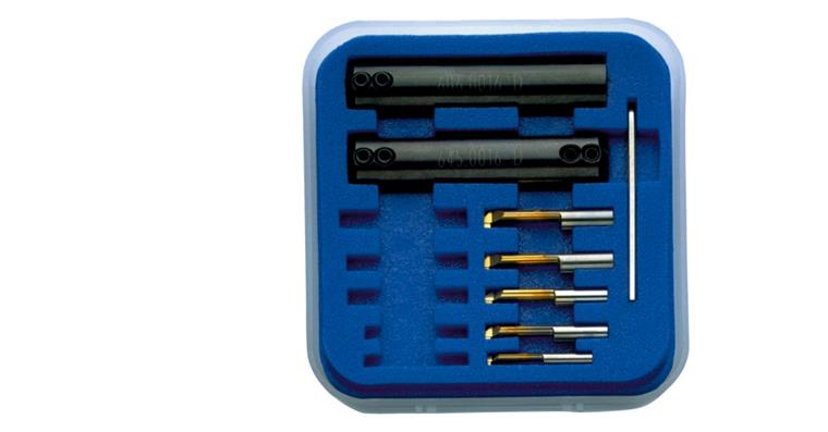 Extraction tool set mini-bore 8 pcs, right-hand cutting ICS, from hole dia. 4 mm