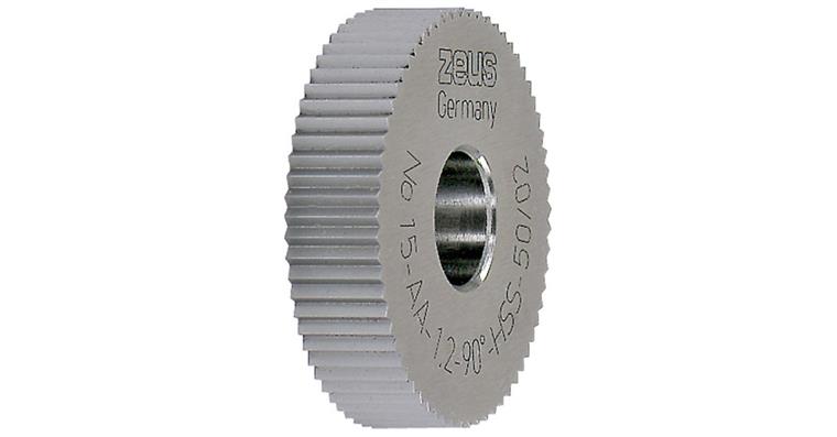 Knurling wheel Quick DIN 403 PM shape AA 90° dia.xwidthxhole 21.5x5x8 pitch 1.0