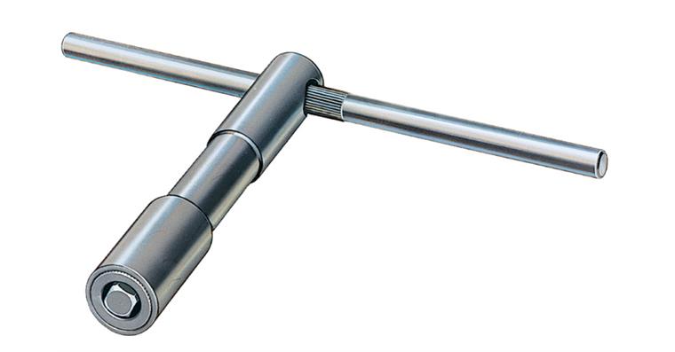 Safety square stud key 10 mm, with ejector pin, for lathe chucks