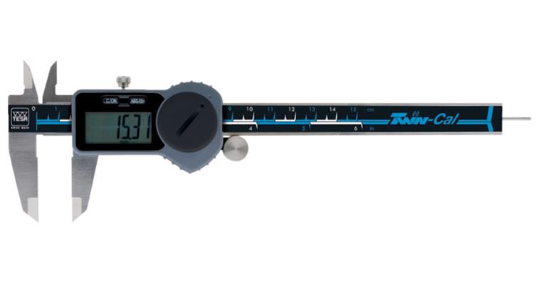 TWIN-CAL IP40 digital pocket vernier callipers 0-300mm data outp. a. drive wheel
