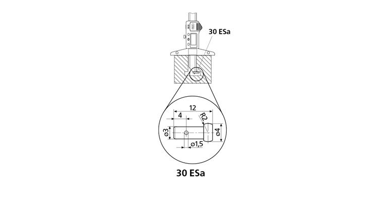 Gauge slide 30 ESa 4 mm for digital depth callipers cat. no. 31303 101-104