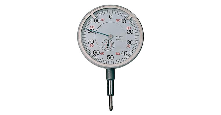 Large dial gauge reading 0.01 mm DIN 878 MR 10 mm dia. 100 mm