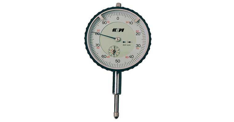 Dial gauge with adhesive magnet reading 0.01 mm MR 10 mm dia. 58 mm