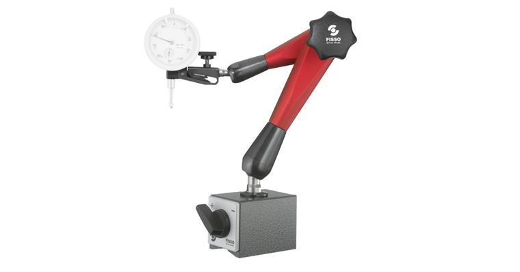 3-D-Mess-Gelenkstativ STRATO µ-LINE mit Schaltmagnet Fuß 75x50x55 H=399 ca.1000N
