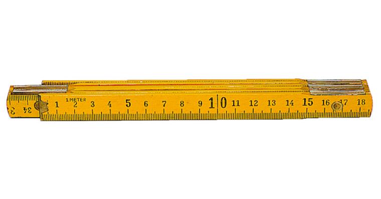 Folding rule beech wood yellow length 1 m width 16 mm number of sections 6
