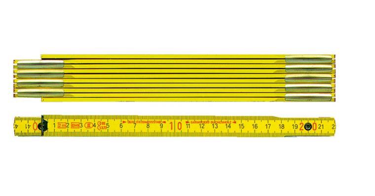 Folding rule beech wood yellow length 2 m width 16 mm number of sections 10