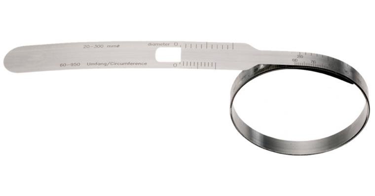 Tape rule spring steel millimetre scale f. circumf. 2190-3460mm/dia. 700-1100mm