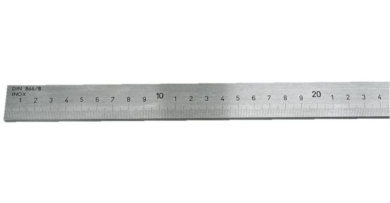 LIZZARD Arbeitsmaßstab DIN 866/B gelaserte 1/1 mm Teilung rostfrei L=500 mm