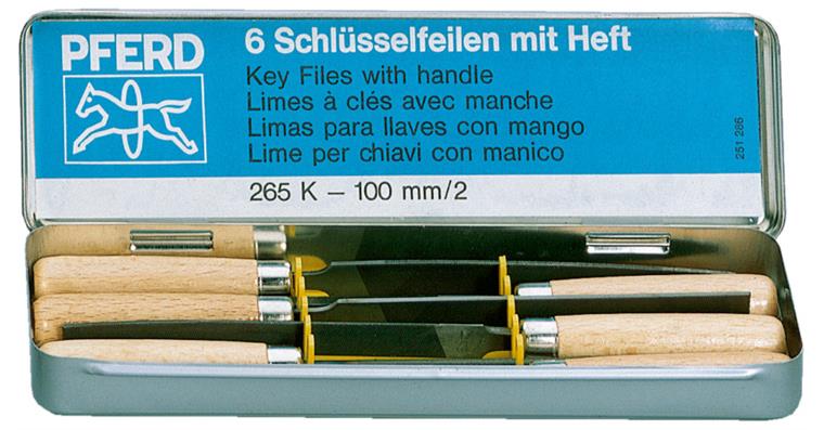 Schlüsselfeilen-Set mit Holzheft 6-tlg. 100mm Hieb 2 für filigrane Arbeiten