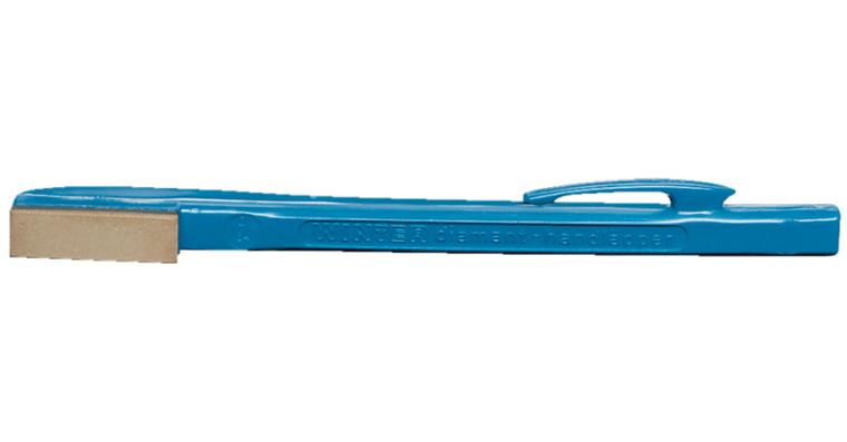 Diamond hand lapping tool w. plas. handle D64 bronze bond coating 30x9mm red