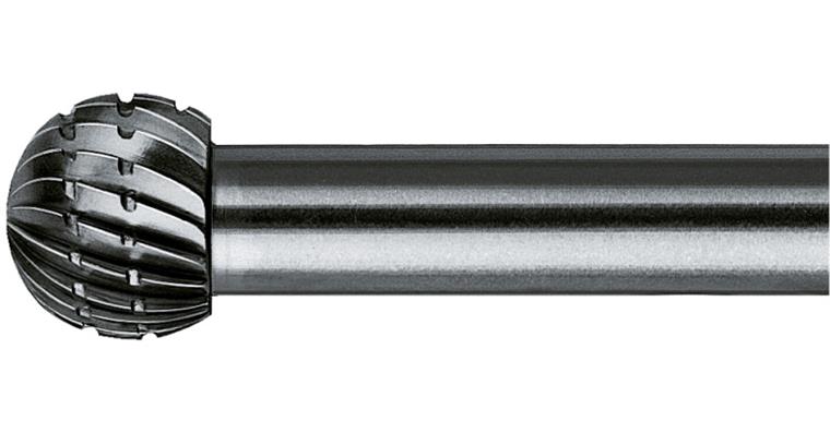 HSS bur spherical (KUD), shank dia. 6 mm, serration 3, head dia.xlength 8x7 mm