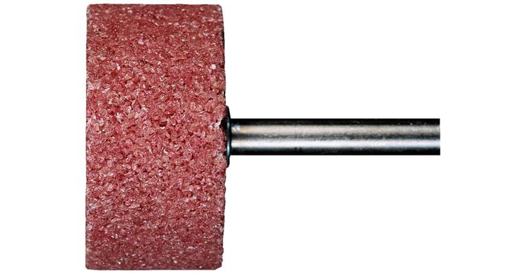 Cylindrical mounted point cor. pink shank dia. 6 mm, grit coarse 46 DxH 10x20 mm