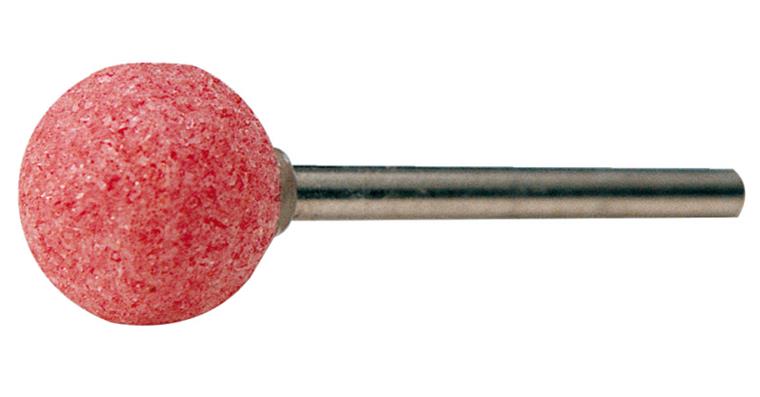 Spherical mounted point shank dia. 6 mm corundum pink dia. 20 mm