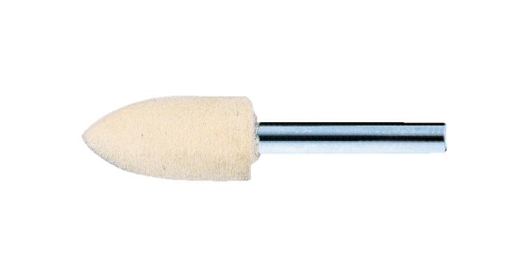 Filz-Polierstift Spitzbogen Schaft-Ø 6 mm Kopf-Øxlänge 15x30 mm