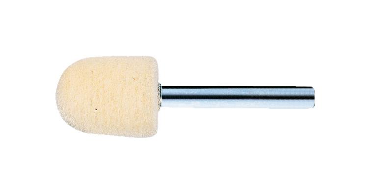 Felt polishing point rounded roller shank dia. 6mm head dia. x length 25x30mm