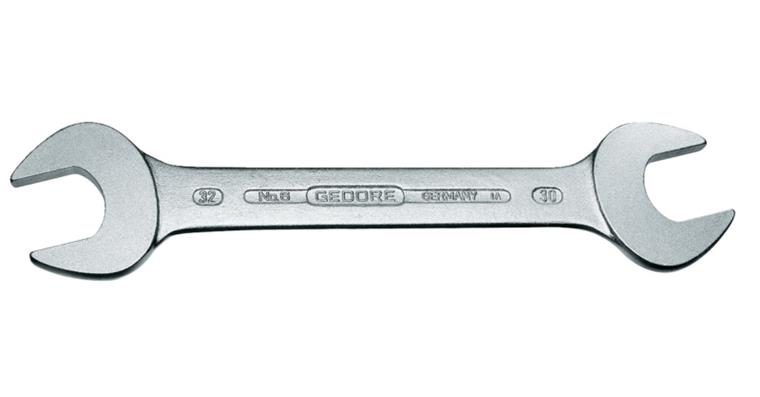 Double open-end wrench 15° DIN 3110 CV steel AF 46x50 mm