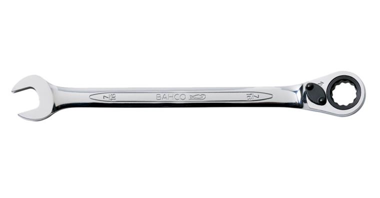 Bi-hexagon combination wrench with ring ratchet reversible 5/8 inch
