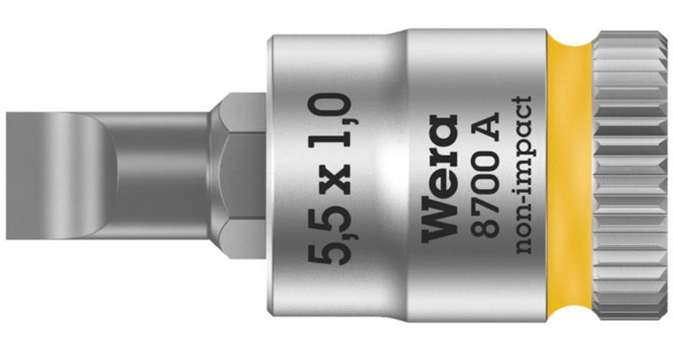 1/4 inch screwdriver bit chromium-vanadium steel slotted 1.2 x 6.5 mm
