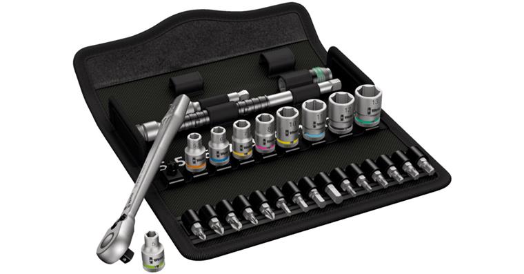 1/4 inch Zyklop metal ratchet set in robust fabric box, 28 pieces