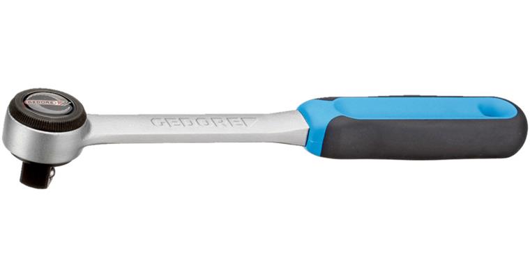 3/8 Zoll Drehkopf-Umschaltknarre DIN 3122 CV-Stahl feinverzahnt Länge 200 mm