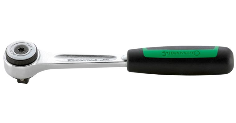1051276101 3/8 inch rot head rev. ratchet DIN 3122/ISO 3315 CA-steel finely toothed L=194