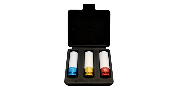 1/2 inch hexagon impact screwdriver set AF 17/19/21 mm plastic-coated 3 colours