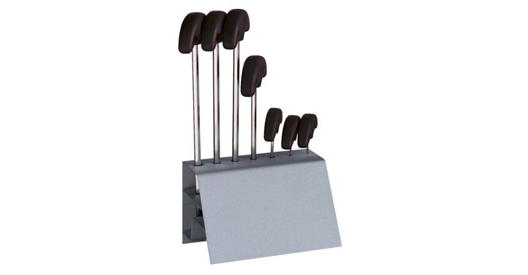 ATORN hex screwdriver set in stand, 2-8 mm, T-handle, bright nickel-plated