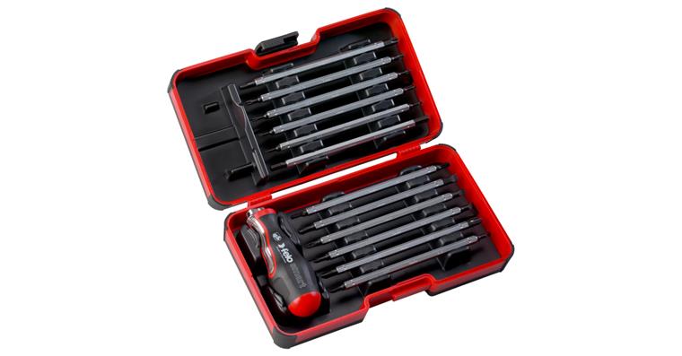 SMART reversible screwdriver set 13 pieces in strong box, slotted/PH/PZ/TX®