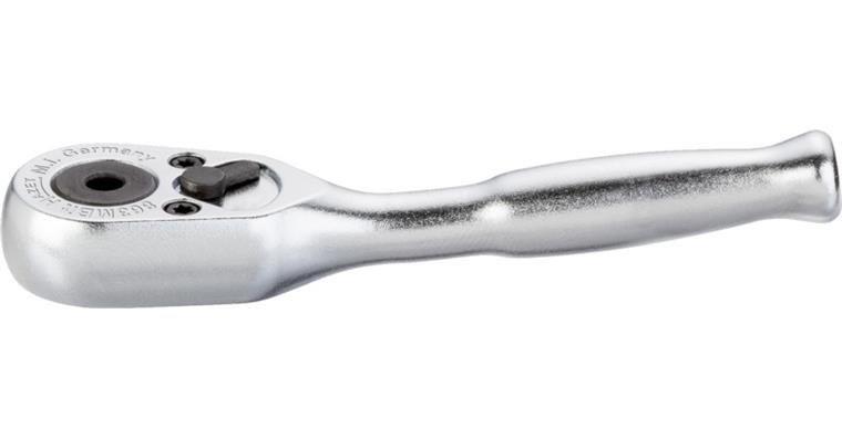 Bit-Umschaltknarre 1/4 Zoll Länge 89 mm kurze Bauform abgewinkelt 15° Vollstahl