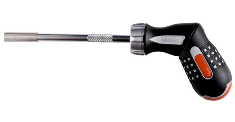 Bit-Ratschen-Schraubendreher mit Pistolengriff 6 Bits (4,5/5,5/PH+PZ1/2) 260 mm