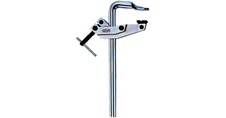 Ganzstahl-Greifarmzwinge mit Knebel Spannw.xAusl. 600x120 mm