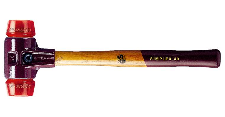 SIMPLEX soft-face hammer, impact inserts, plastic dia. 40 mm
