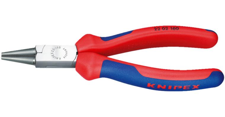 Round-nose pliers 160 mm pol. head, CV electrical steel MC handles DIN/ISO 5745