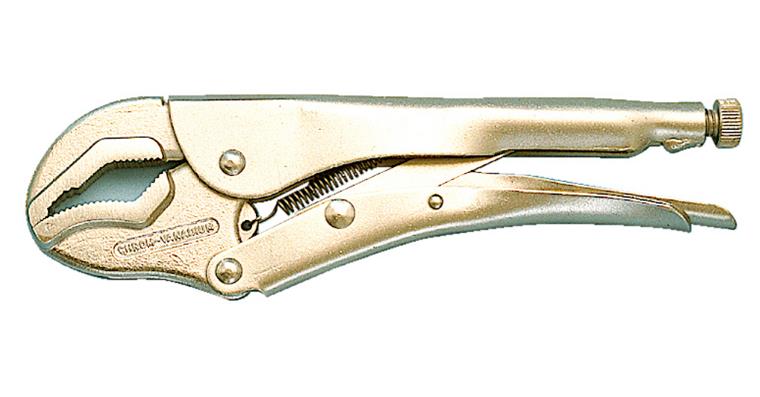 Spezial-Gripzange CV-Stahl 250 mm Backe oben abgewinkelt unten prismatisch