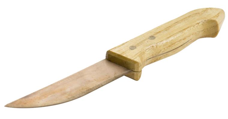 Non-sparking blade with wooden handle, length 180 mm copper-beryllium alloy