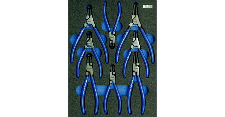Sicherungsringzangen-Satz 8-teilig in OPT-I-STORE Einlage 260x345x30mm