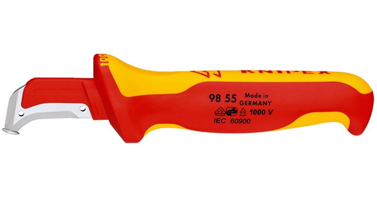 Kabelmantelmesser für Rund- und Längsschnitt sichelförmige Klinge 38 mm