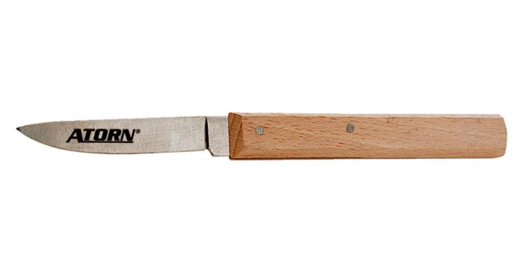ATORN gutta percha knife with wooden handle and fixed blade