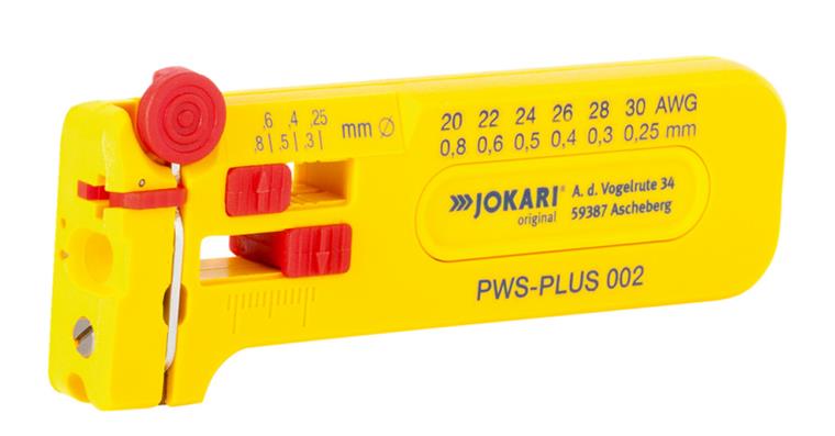Micro wire-stripping tool, 6-way adjustable for cable dia. 0.25-0.8 mm