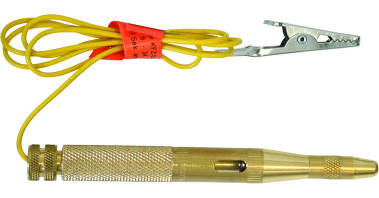 Universal voltage tester vehicle light tester 6-24 V brass with crocodile clip