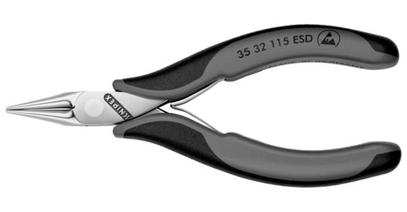 ESD-Elektronik-Greifzange runde, spitze Backen 115 mm