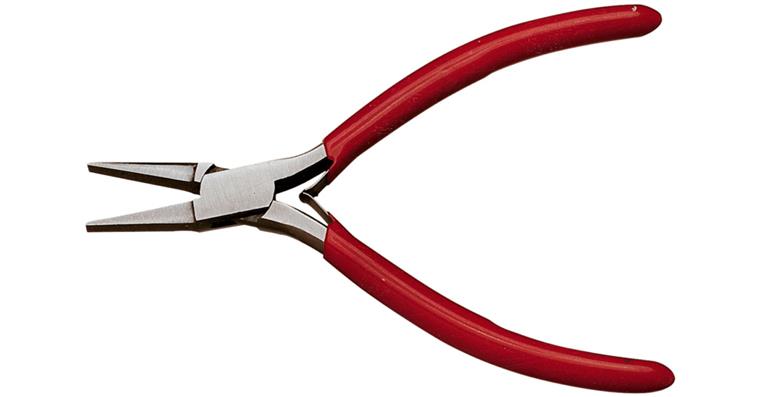 Electronics flat nose pliers, short jaws, length 120 mm
