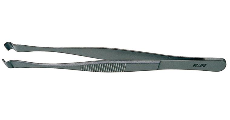 Electronic fitting tweezers, diagonal, smooth gripping surfaces, length 145 mm