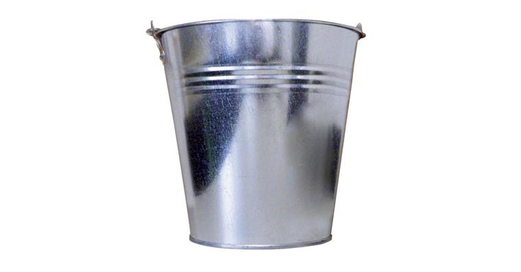 Metal bucket zinc-plated 10 litres with reinforced handle