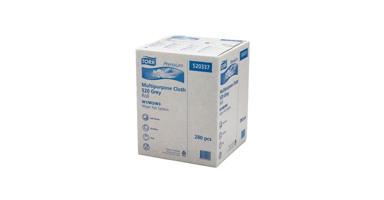 Non-woven cleaning cloths Premium 520 1-ply, 32x38 cm grey
