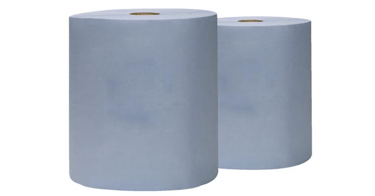 Cleaning cloth roll 3-ply tissue blue 500 sheets 38 x 36 pack=2 rolls